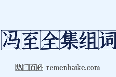 冯至全集组词是什么意思的图片